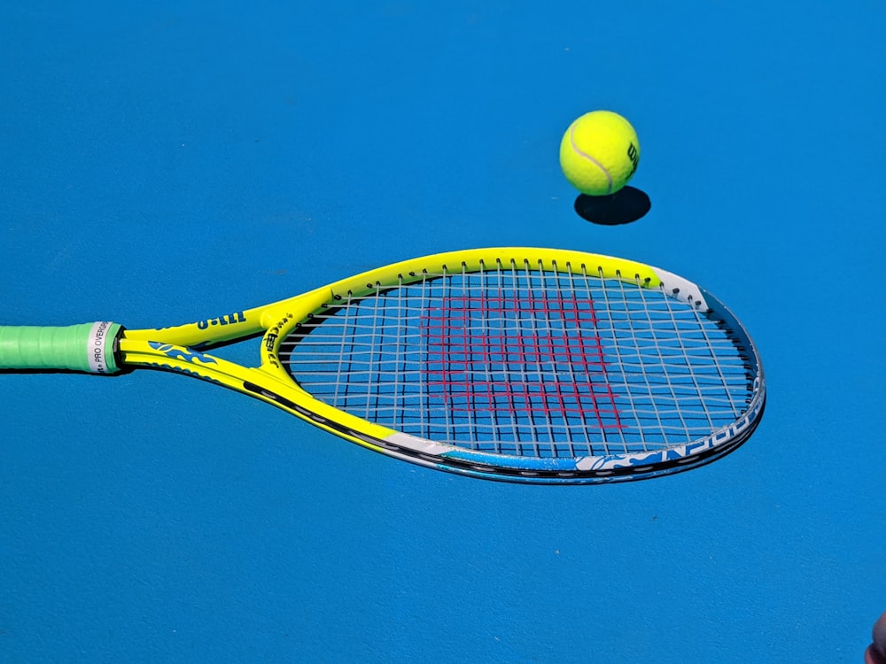 yellow Wilson tennis racket