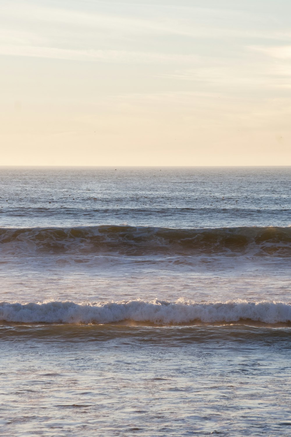 sea wave during sunset