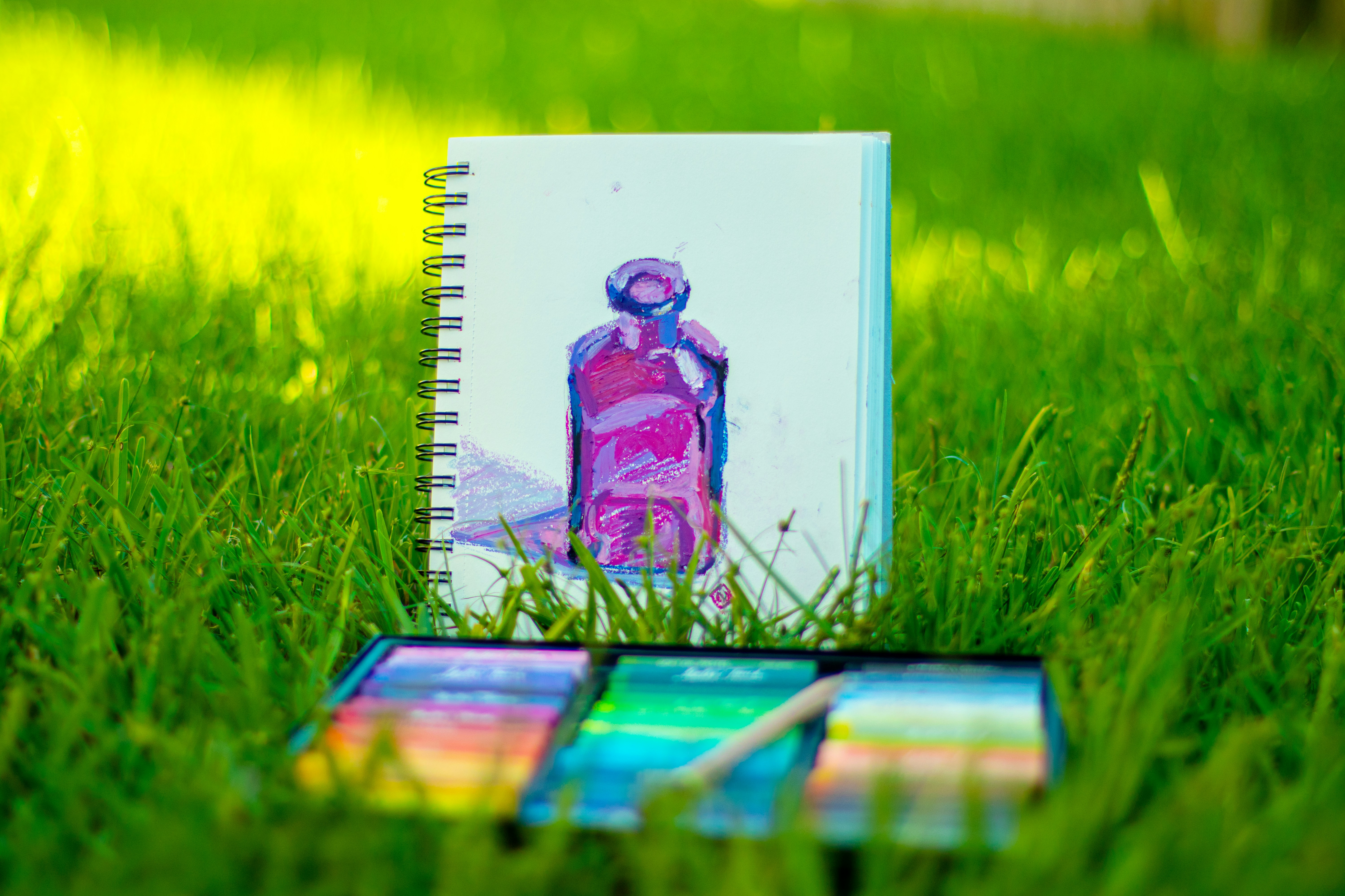 Still life study with Oil pastels on paper. 