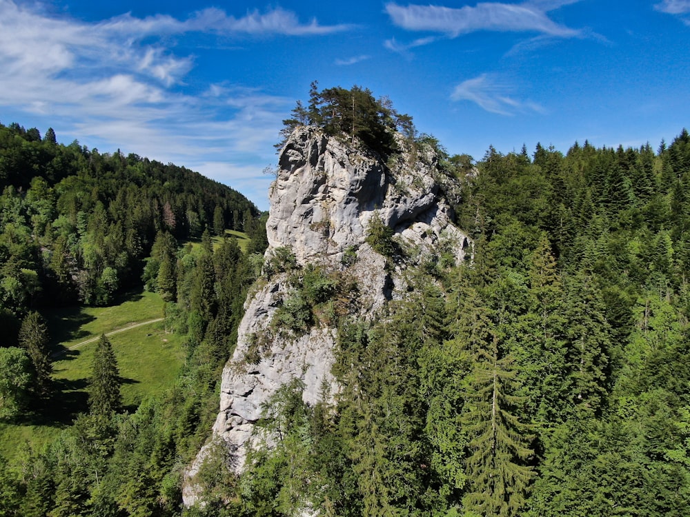 brown and green rock formation