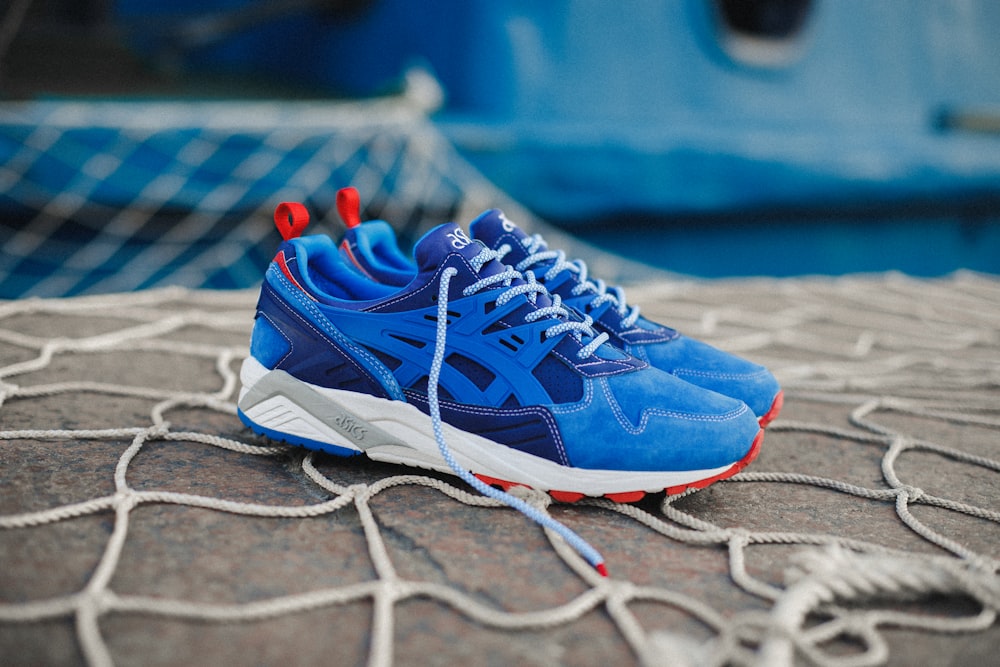 blue Asics shoes