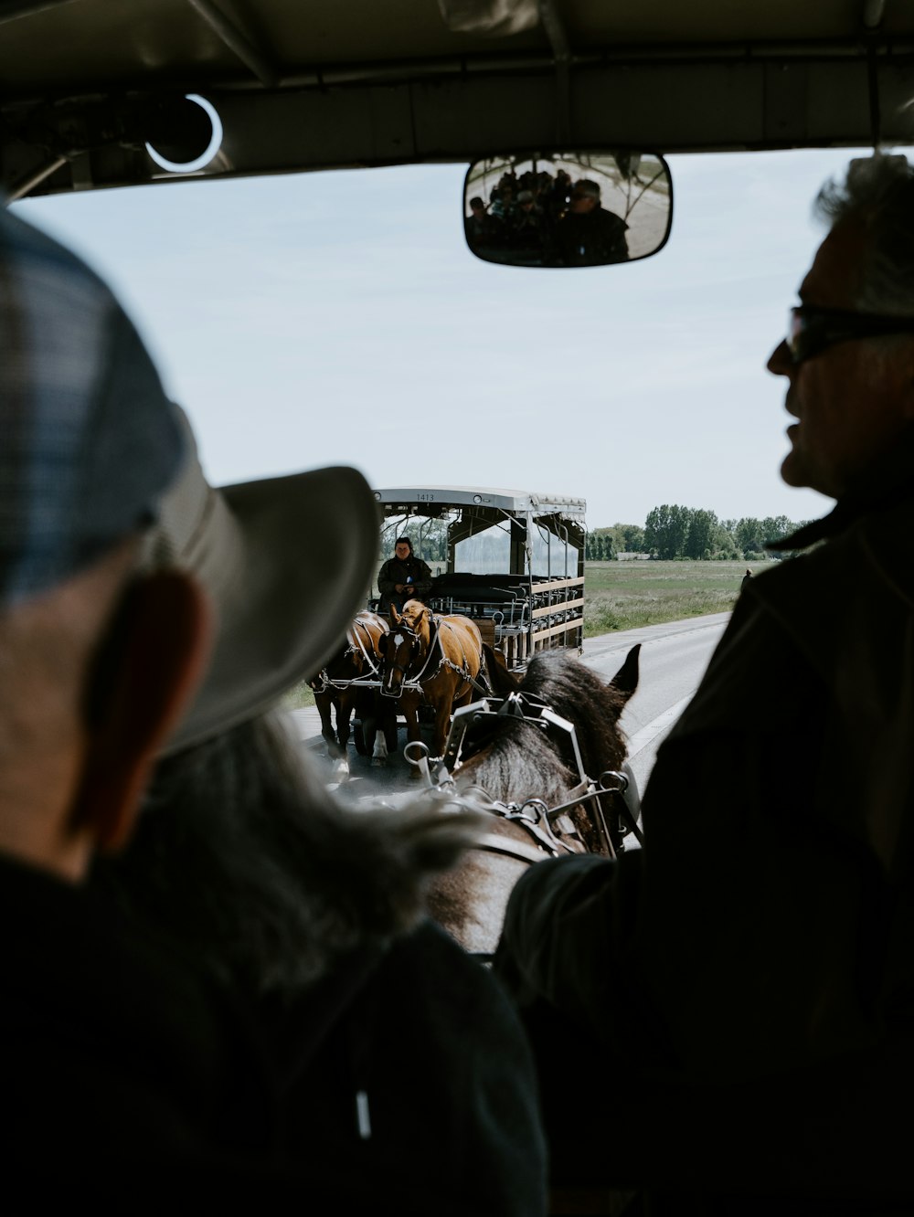 man riding horse with carriage