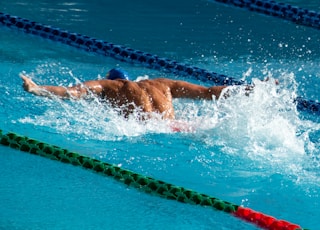 person on swimming pool