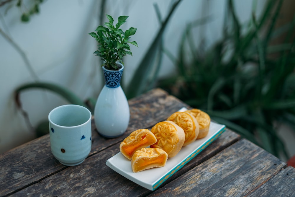 baked pastries on white tray