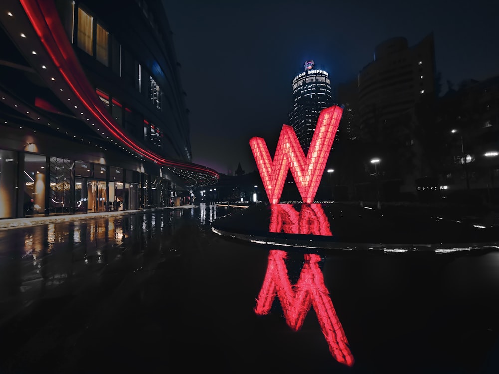 red letter W standee lights