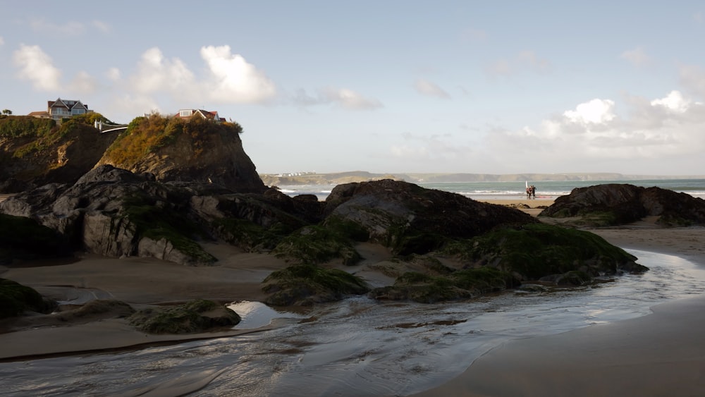 rock formation near body of water