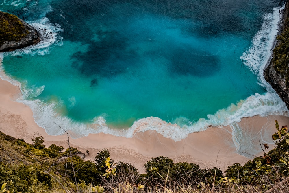 aerial photography of body of water