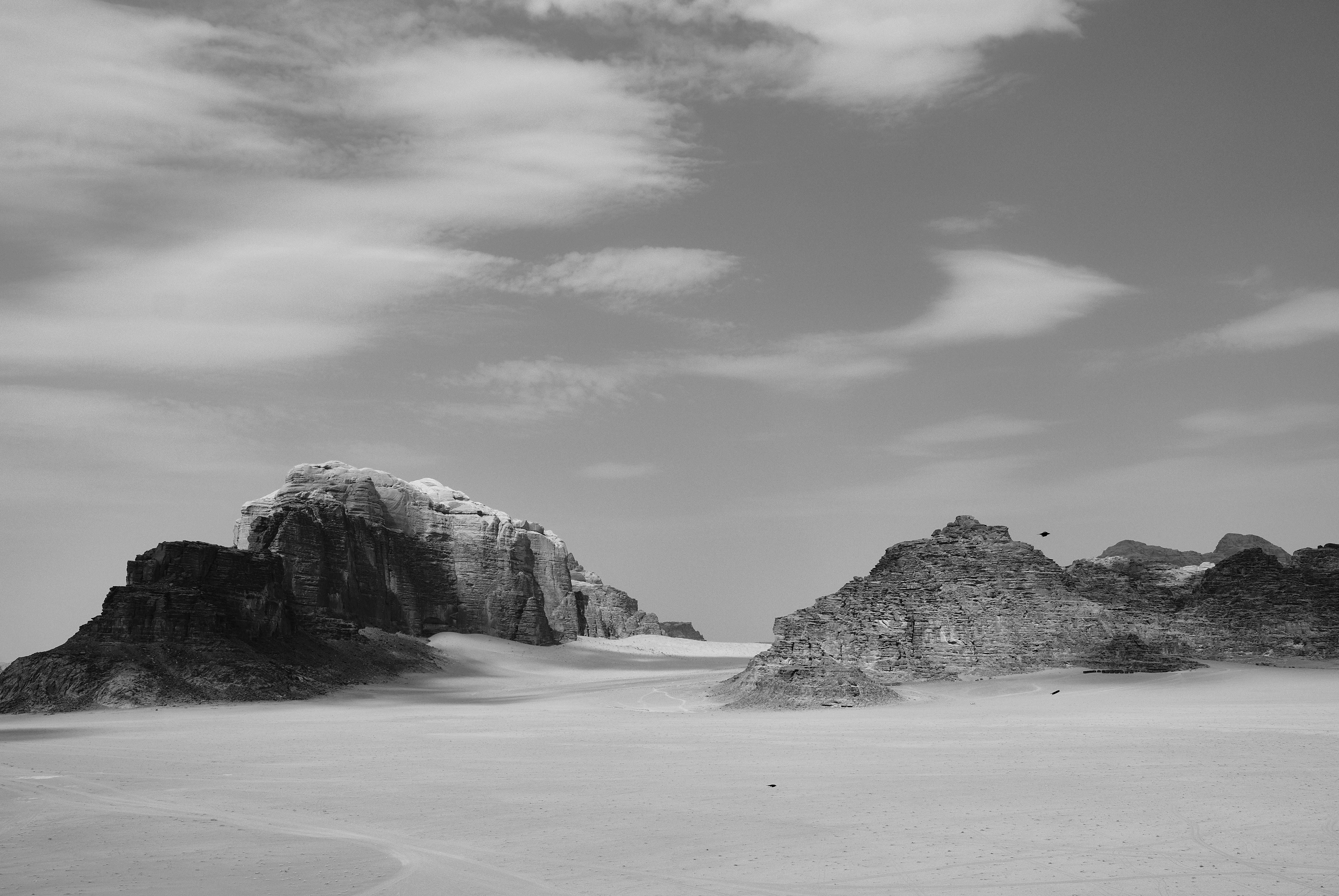 grayscale photography of boulder