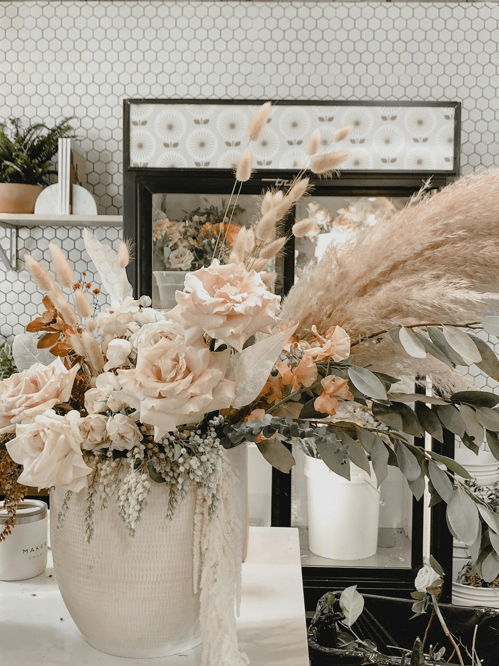 white flowers in vase