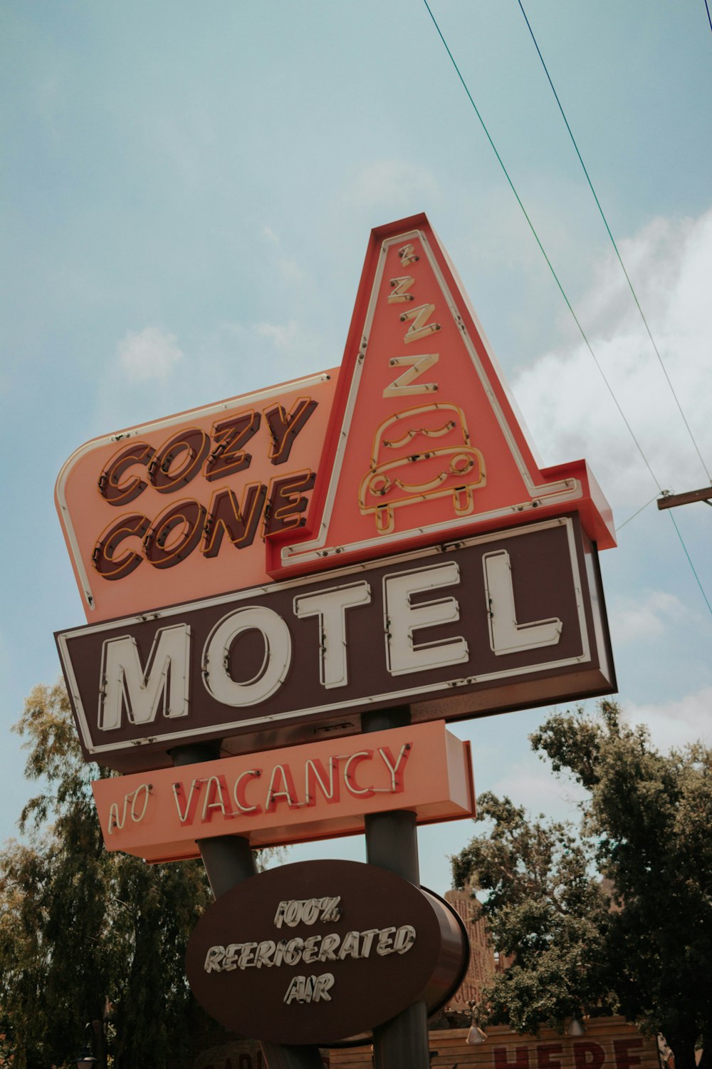 Cozy Cone Motel road sign