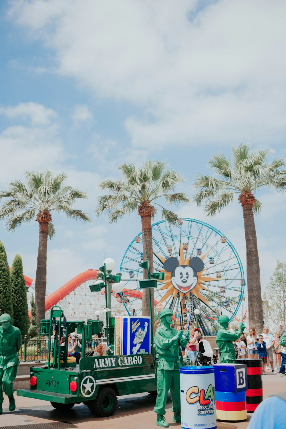 Ferris Wheel and car amusement