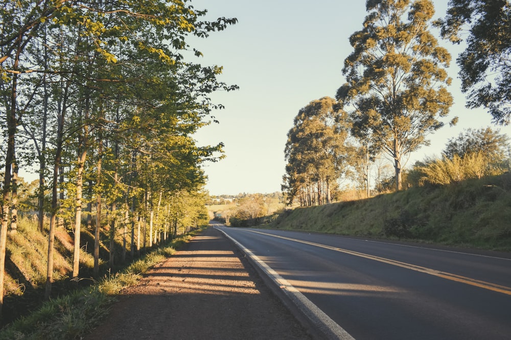 empty straight blacktop highway