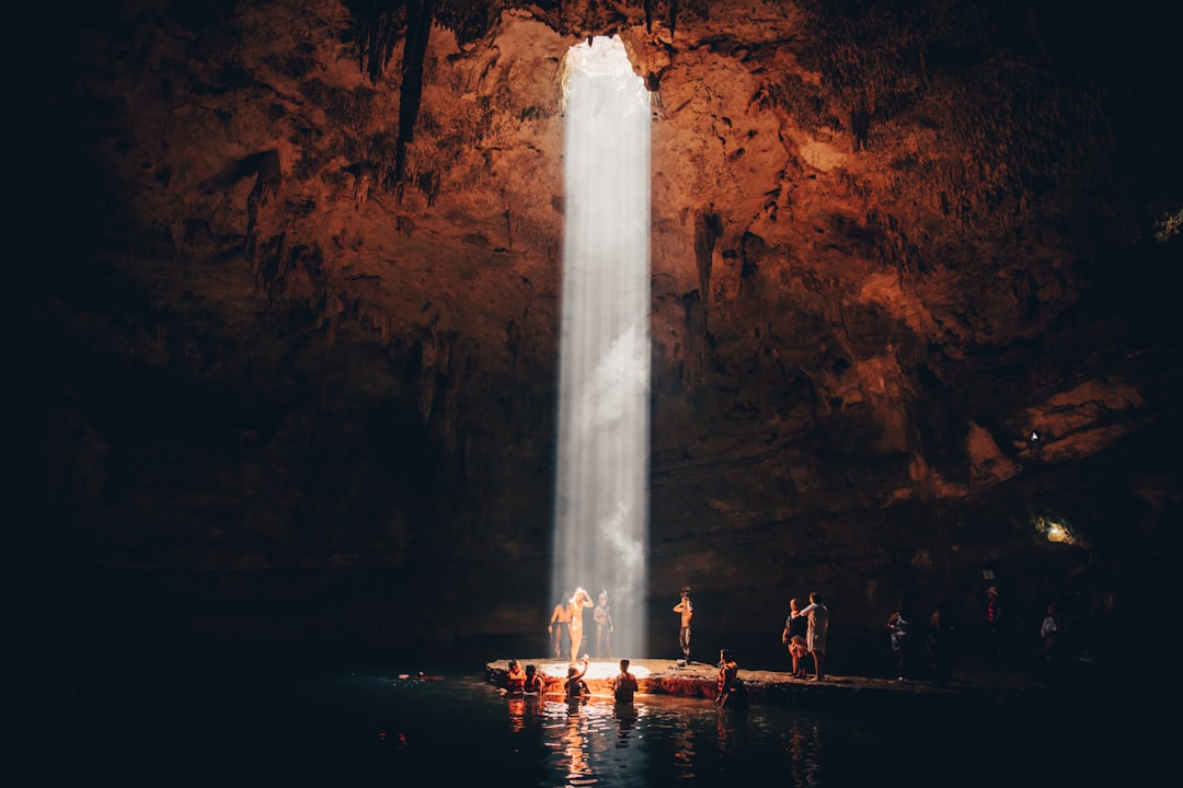 people inside cave