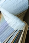 a close up of a stack of papers