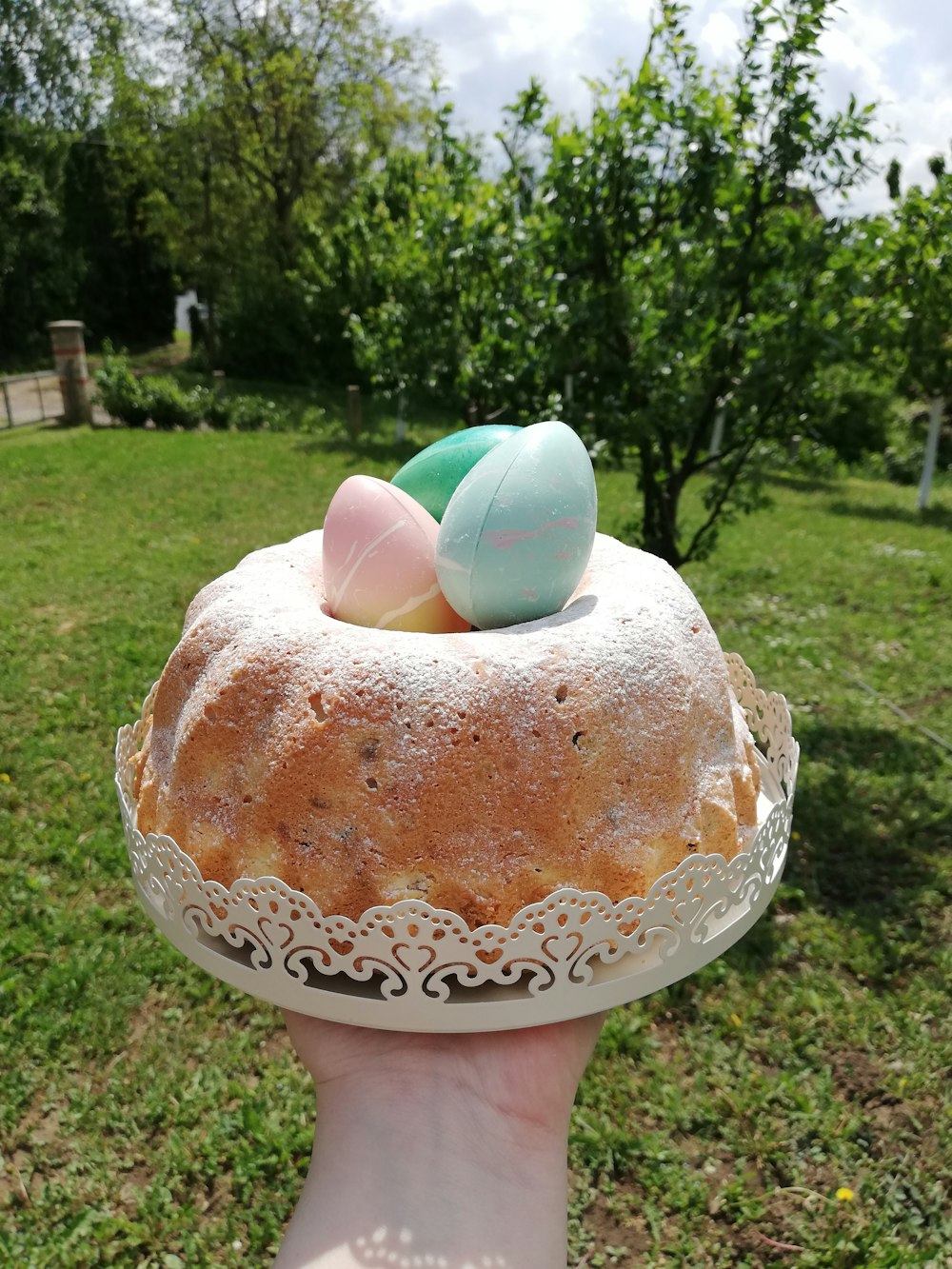 baked bundt cake with three eggs