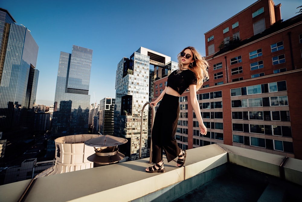 woman standing on rooftop
