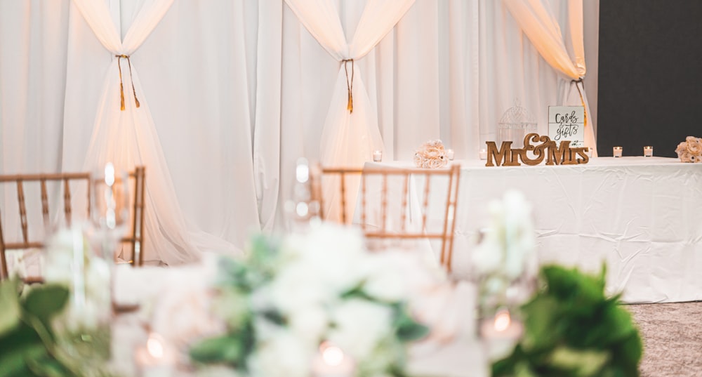 selective focus photography of chair beside table