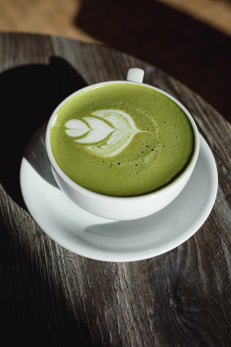 Matcha Latte with latte art