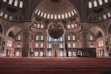 Interior of a newly completed mosque with beautiful architecture.
