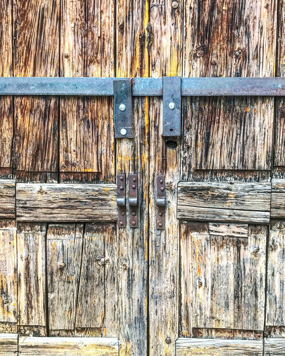 brown wooden gate