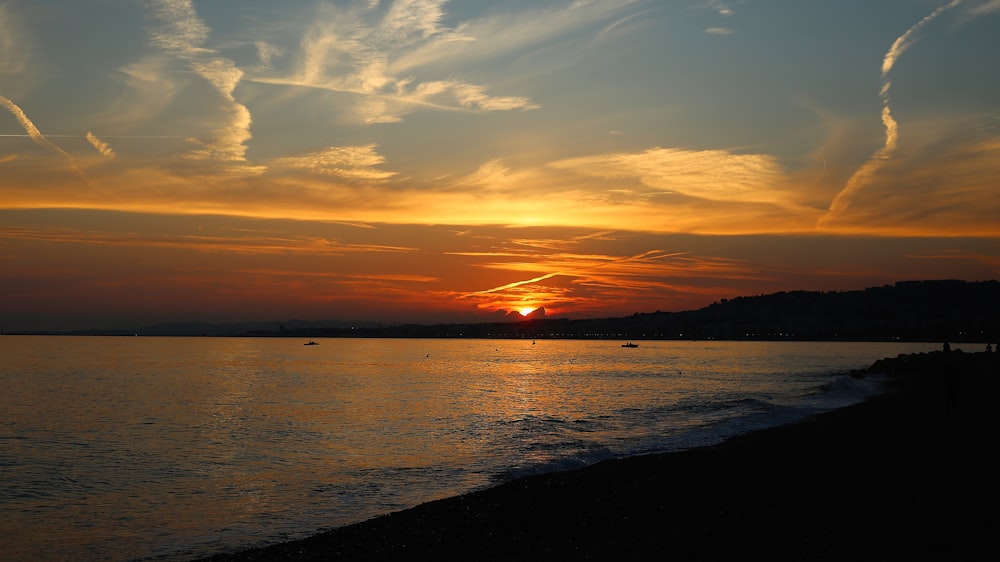 view of sea during golden hour