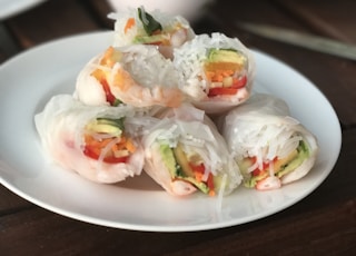 spring rolls on plate