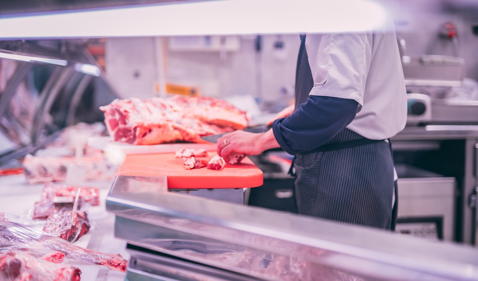 Stock image representing a butcher shop website design by Cannone Marketing