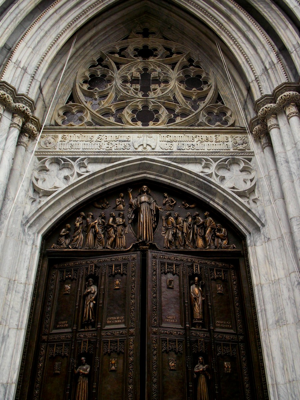 cathedral with French doors near closed