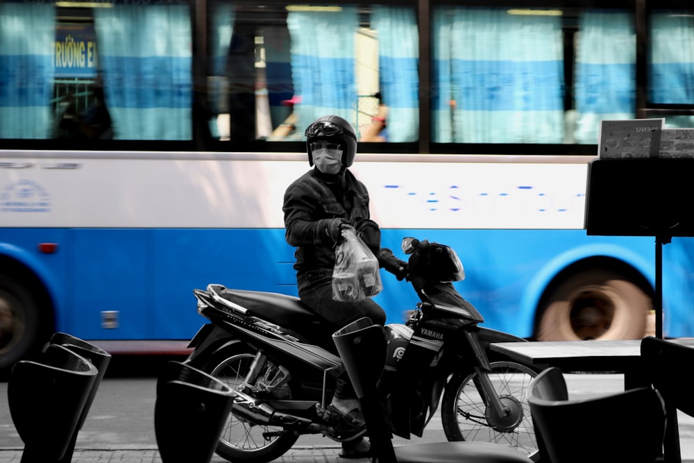 man riding motorcycle