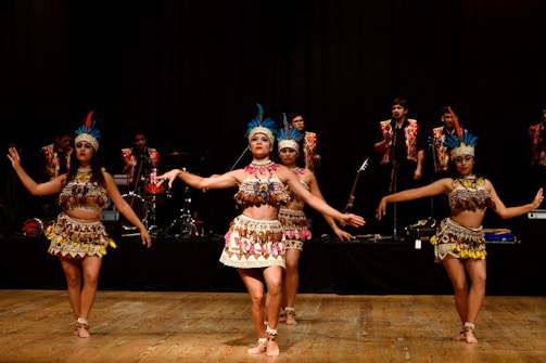 group of women dancing on stage