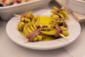 stewed food with sliced bacon
