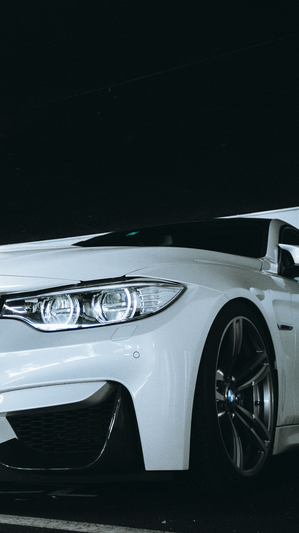 white BMW car