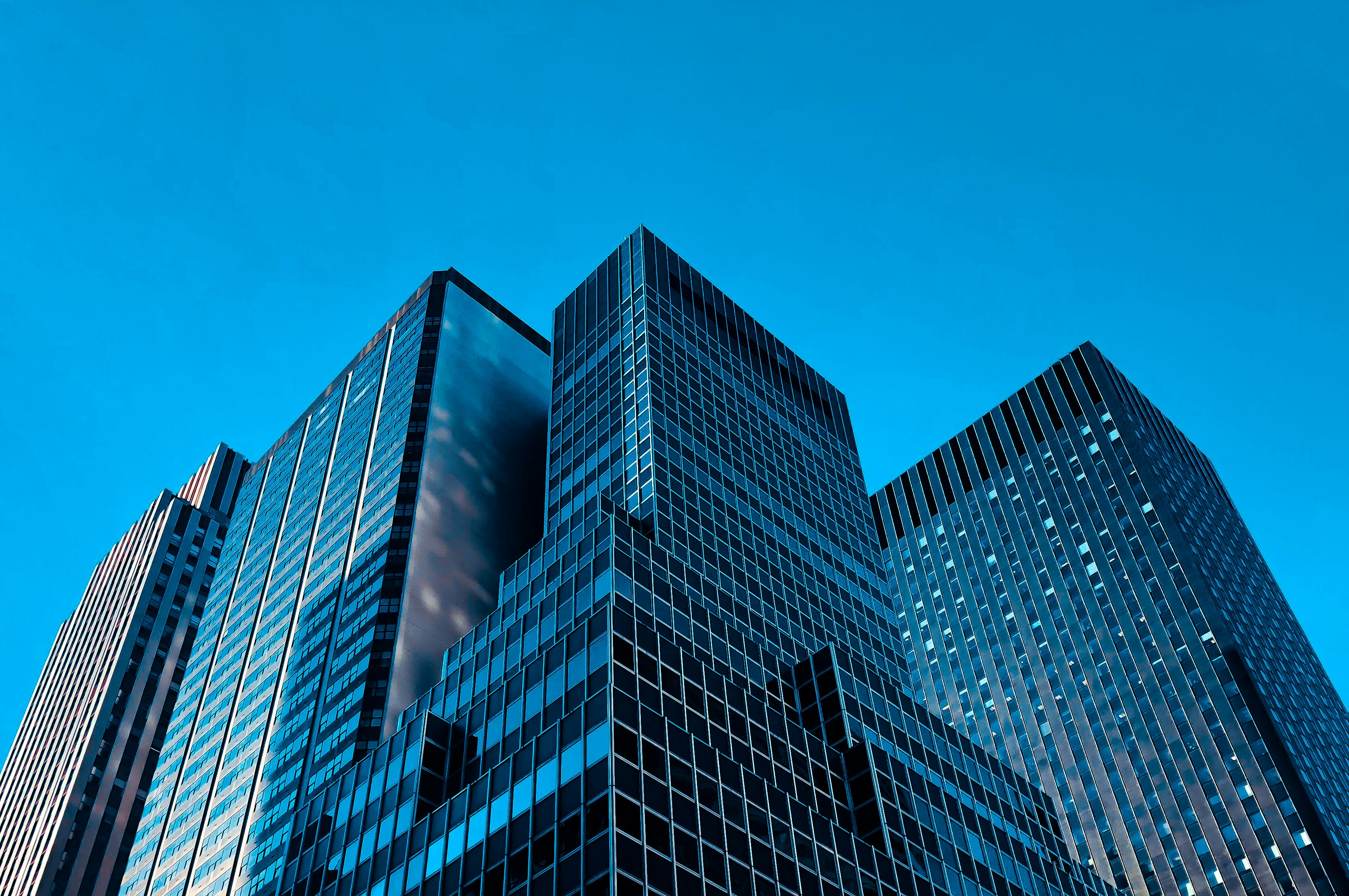 financial district glass skyscraper corporate headquarters