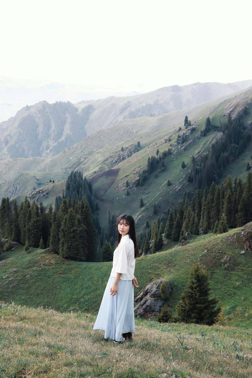 woman near trees