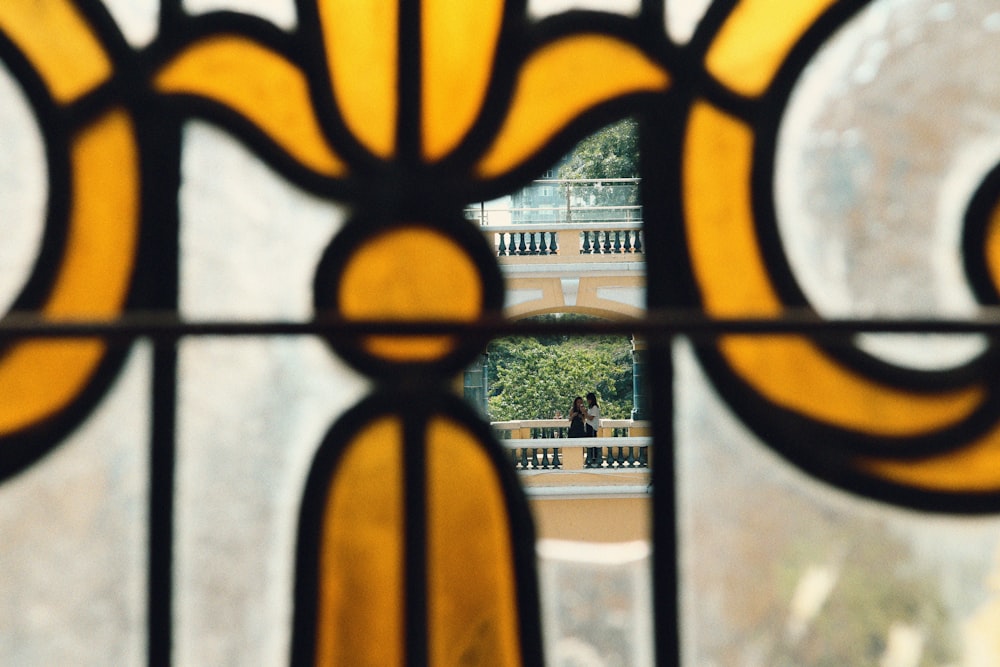 yellow and white stained glass