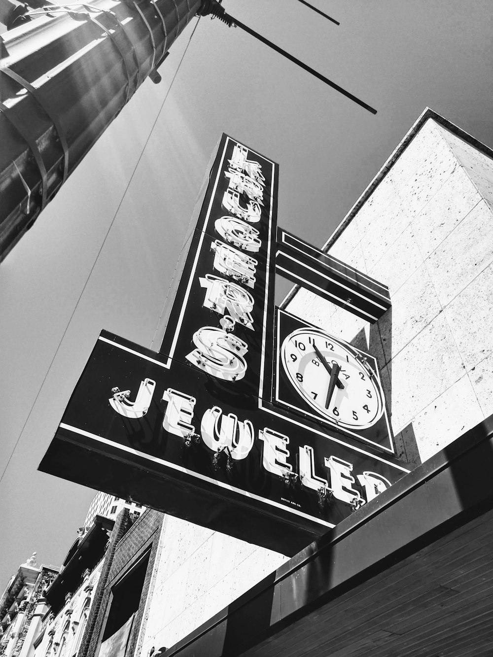 grayscale photography of signage