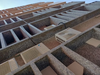 A commercial building with multiple air conditioning units installed.
