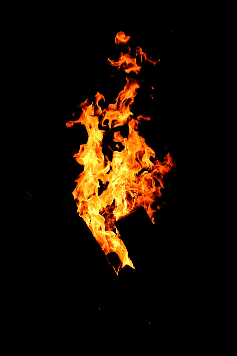 flame on dark background
