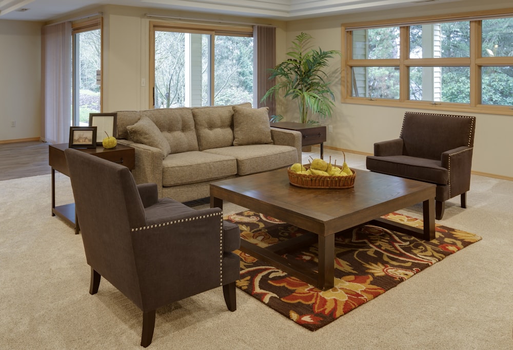 brown wooden coffee table