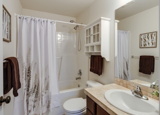 rectangular brown and white sink