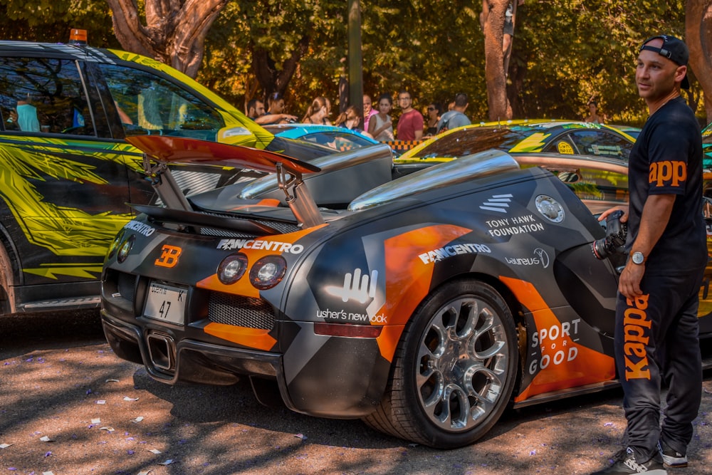 black and orange sport vehicle