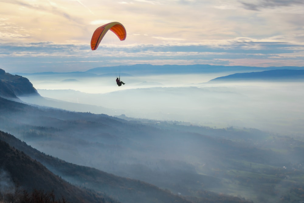 unknown person paragliding