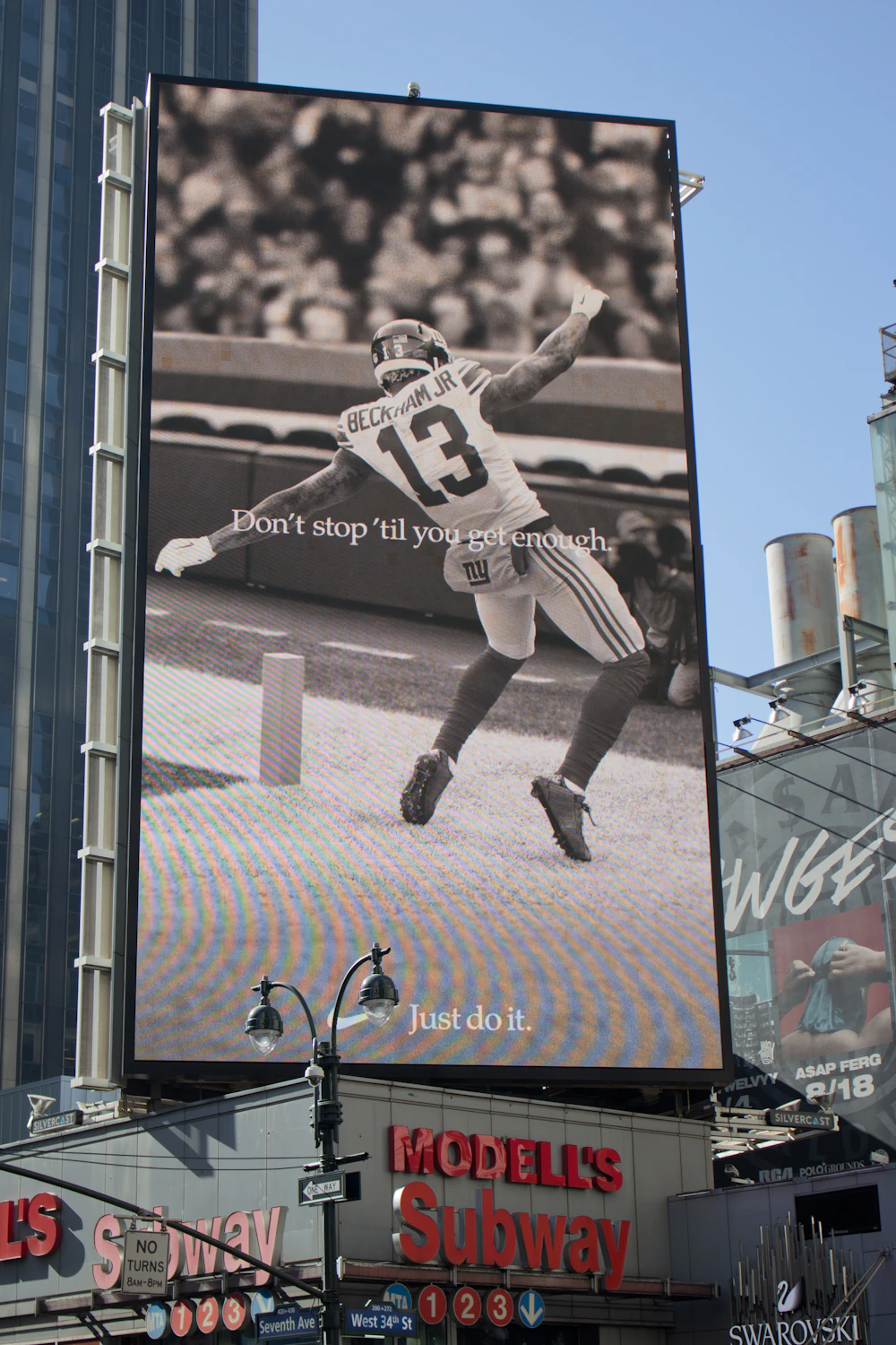 Large advertising billboard on a building