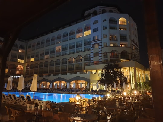 swimming pool near white building in Sunny Beach Bulgaria