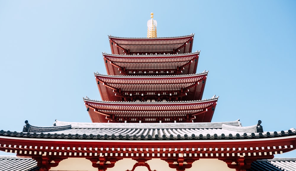 low-angle photography of pagoda building