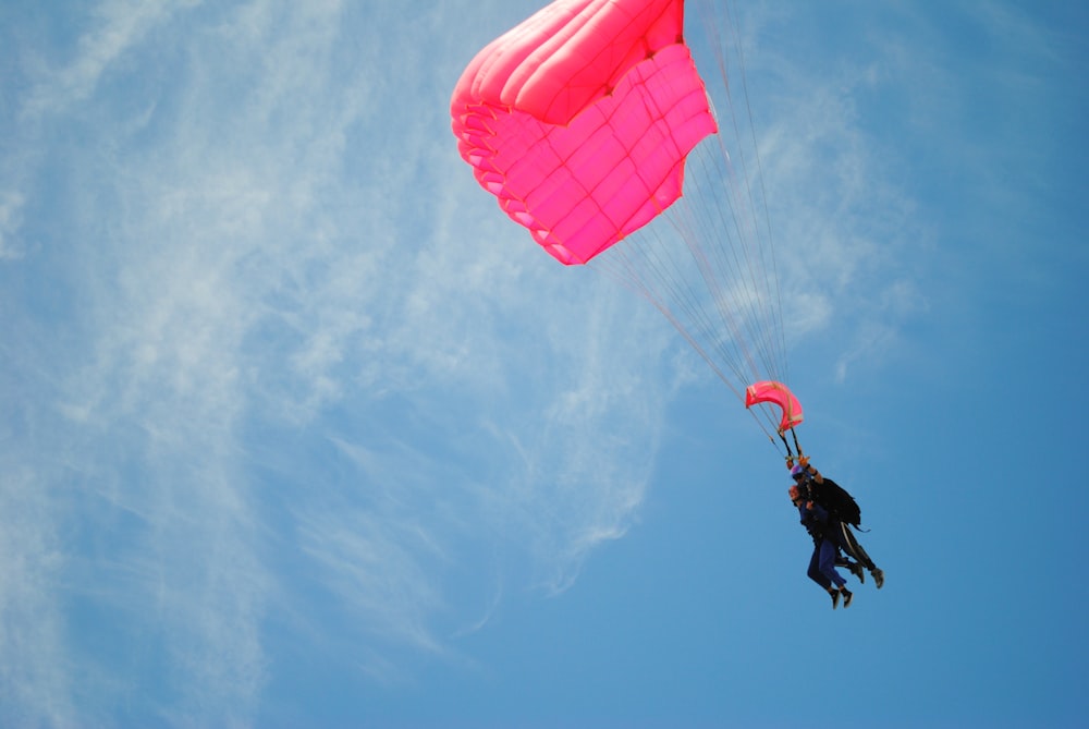 two people paragliding