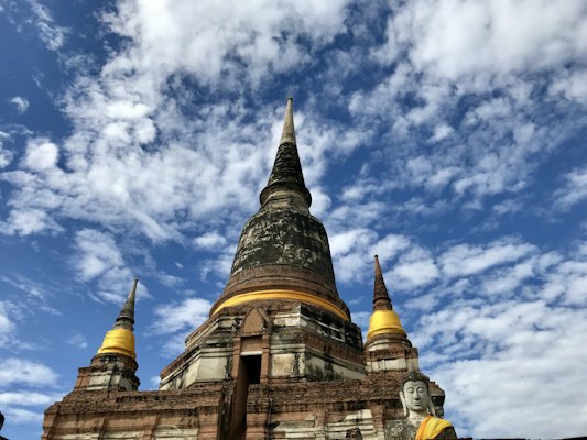 Brown, black and white domed building — Ayutthaya, Thailand