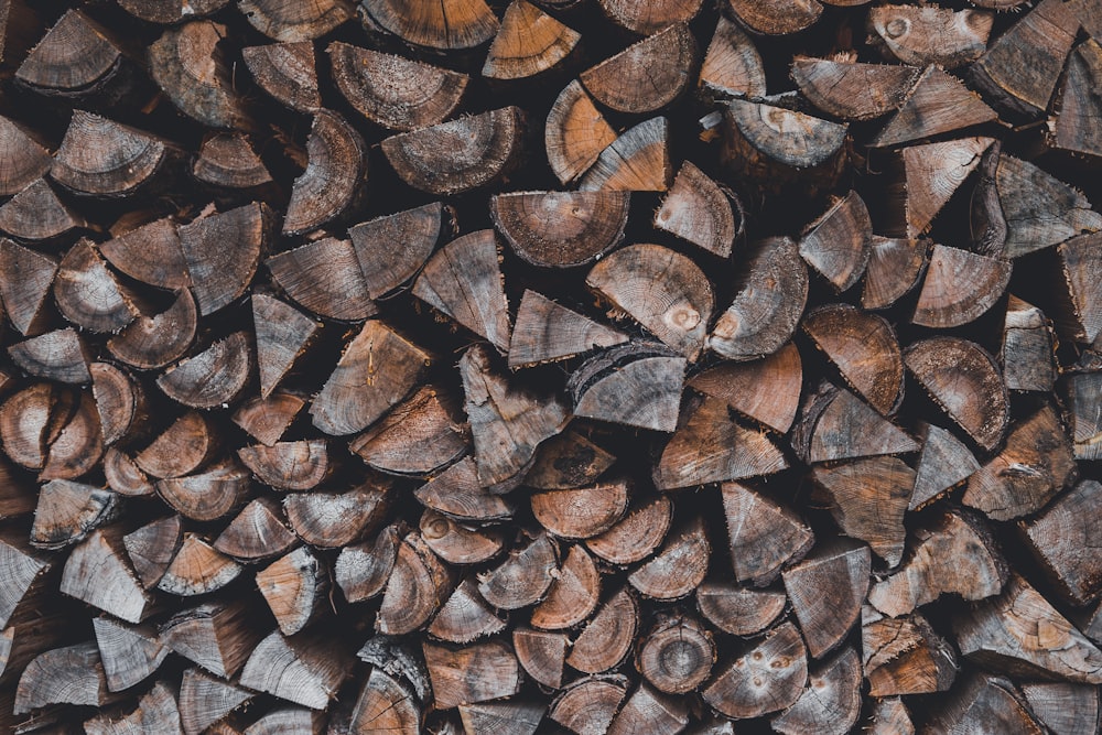 pil of cut wood