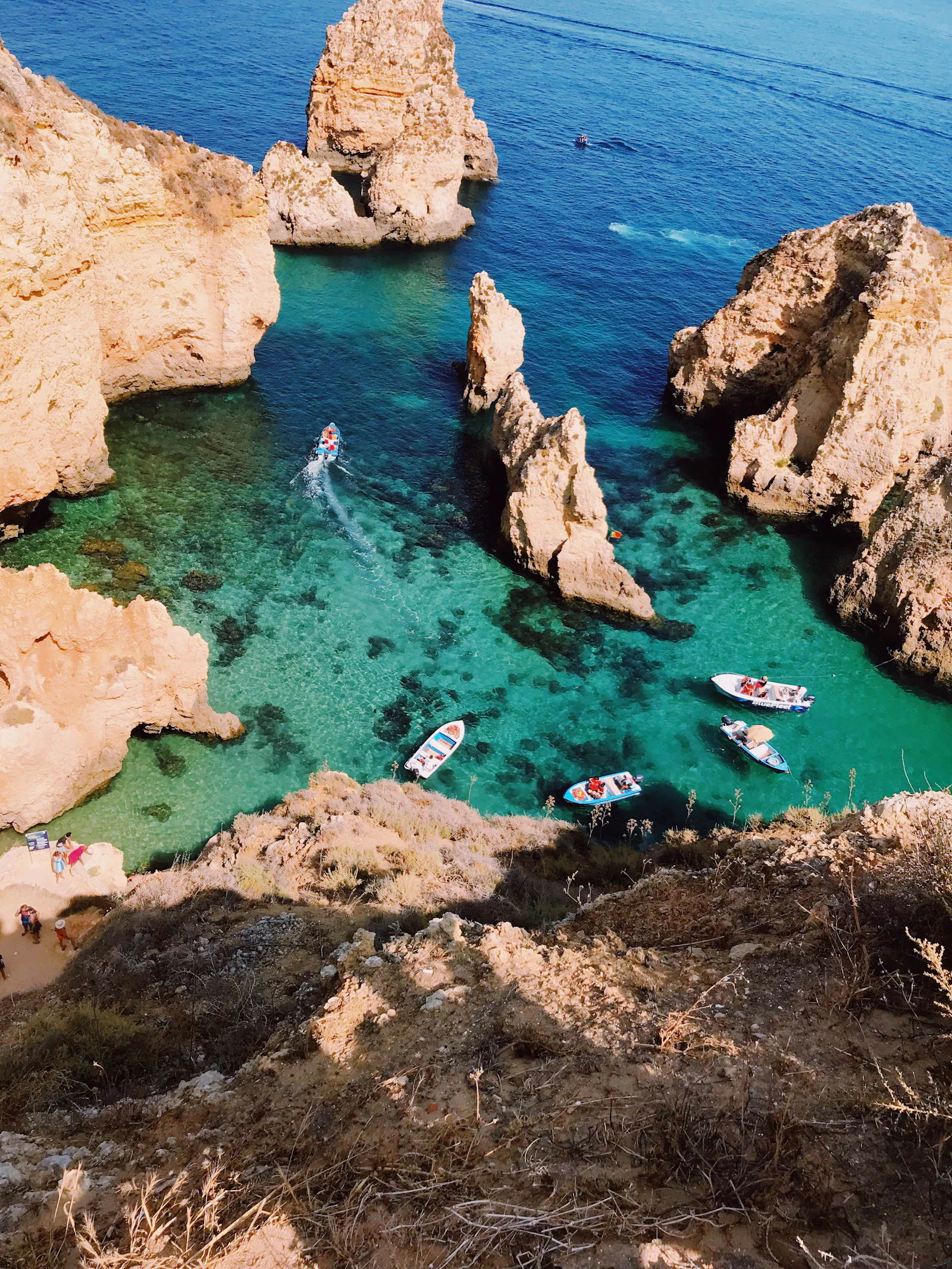 An aerial view of the coast near Lagos in the Algarve.