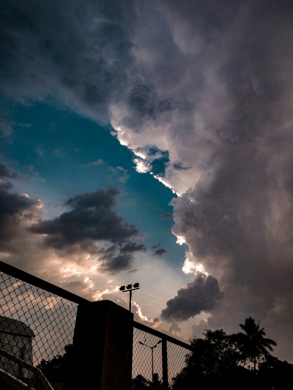 silhouette of fence